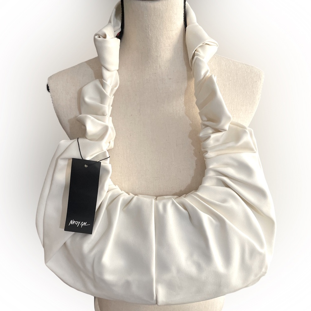 Nasty Gal White Gathered Shoulder Bag